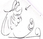 Sketch by Elizabeth Fraser, from a letter to Northrop Frye