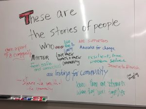 Picture of whiteboard comments from audience